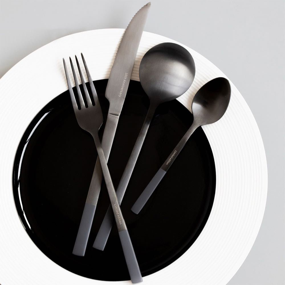 Modern Nordic Matte Black Stainless Flatware Set ( 4 Pcs) by INSPECIAL HOME