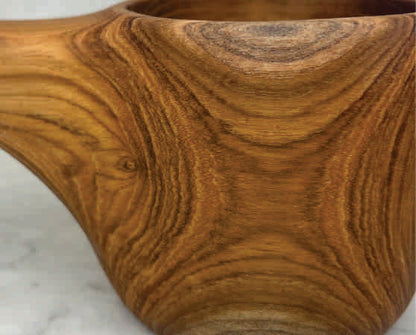 Teak Kuksa Coffee & Tea Mug with hanging hole