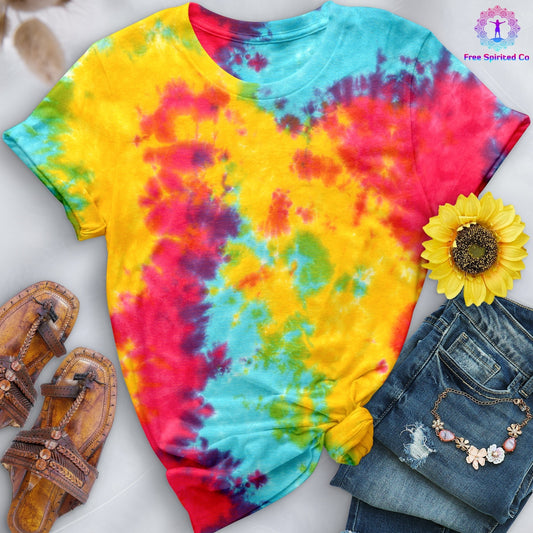 Multi Rainbow Premium Hand-Dyed Comfort Shirt by Free Spirited