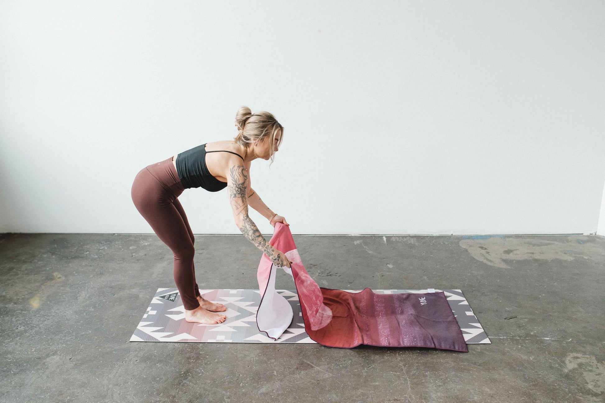 Yoga Towel | Non Slip Silicon Nubs | Absorbent Microfiber | Red | Yune Yoga | The Caliban - Yune Yoga