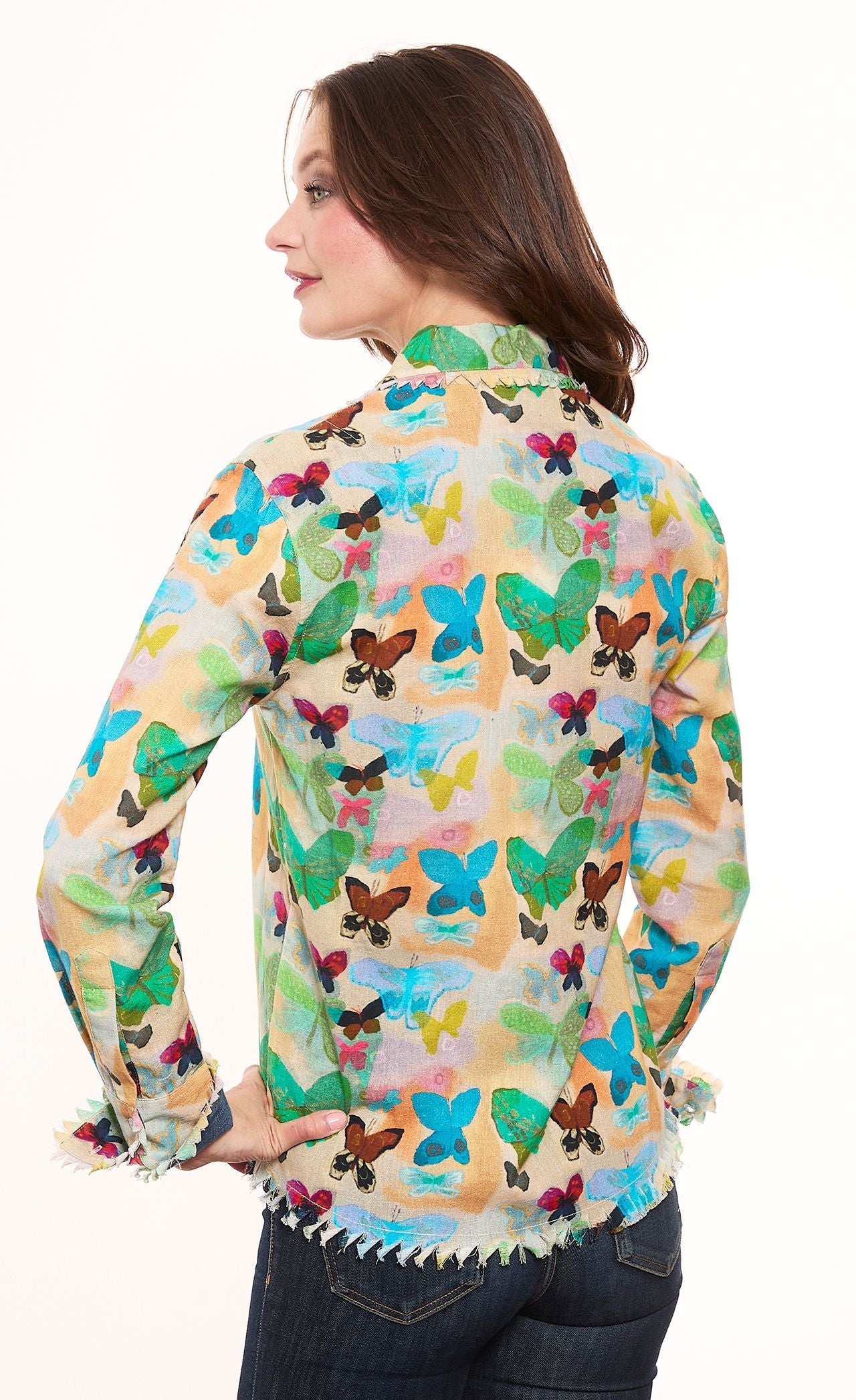 Cape Cod Top with Neutral Ground Butterflies