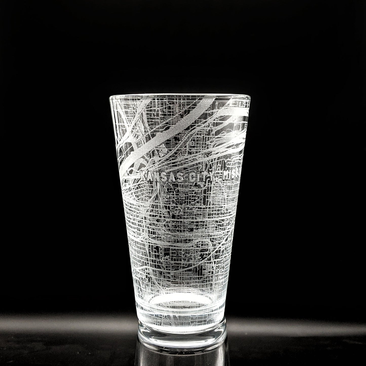 Kansas City, MO Map Pint Glass