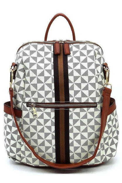 PM Monogram Striped Convertible Backpack