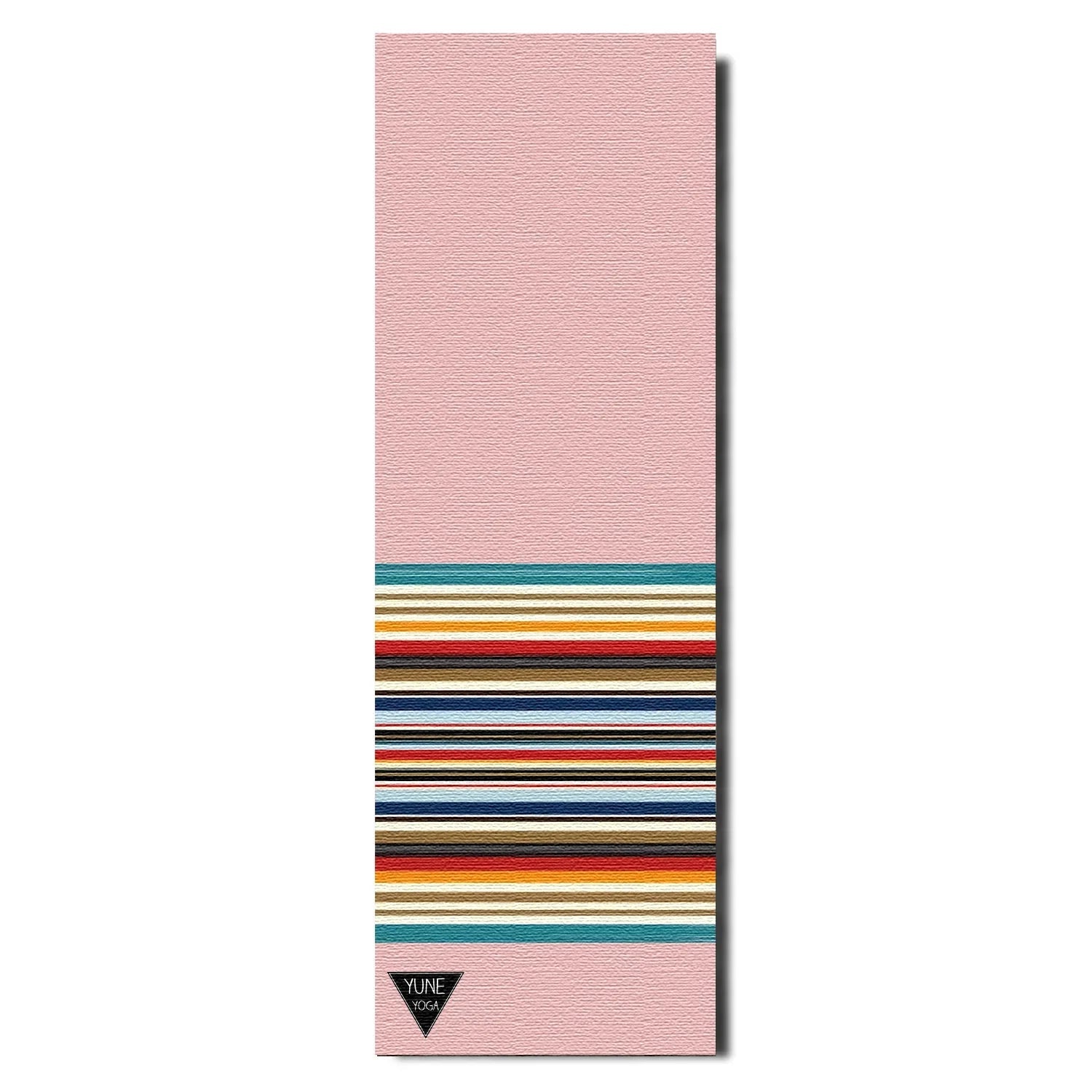 Yoga Mat | 6mm Thick | Pink Striped | Non-Slip | Eco Friendly | Yune Yoga | Red Tail - Yune Yoga