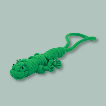 Owen the Green Lizard Rope Toy by Monli Pets