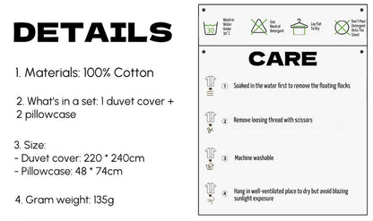 Retro Earth Tone Stripe Duvet Cover Set – 100% Cotton with Pillowcases