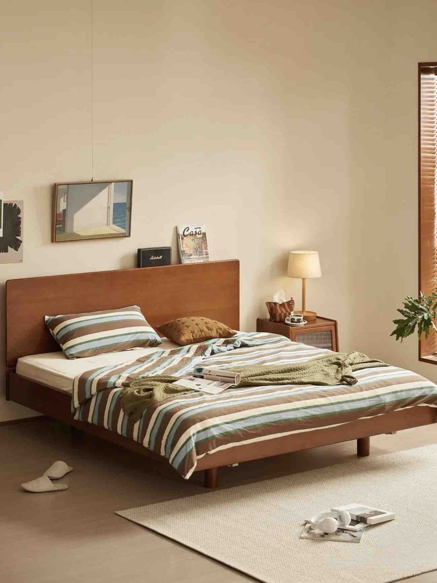 Retro Earth Tone Stripe Duvet Cover Set – 100% Cotton with Pillowcases