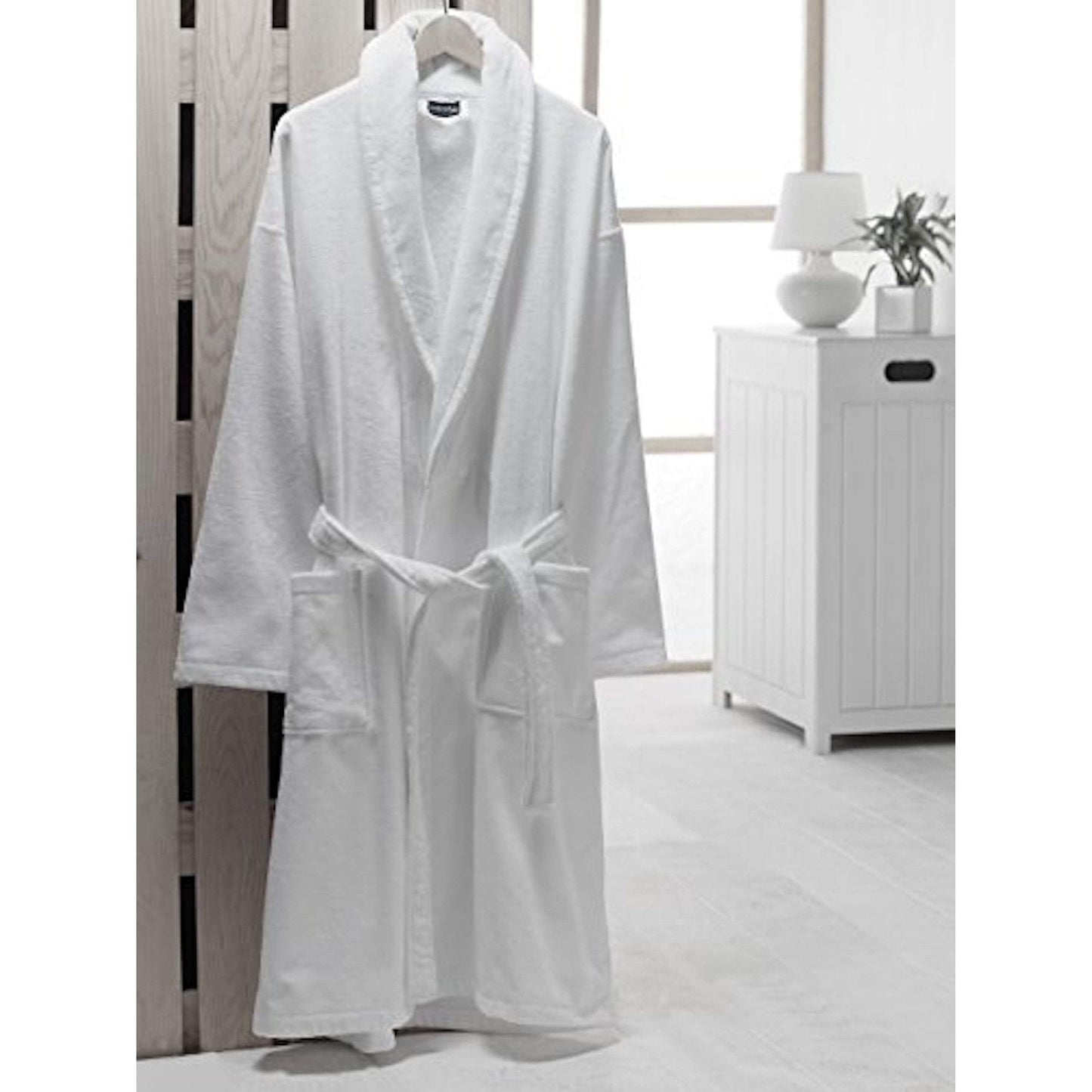 Velour Shawl Collar Luxury Turkish Cotton Bathrobe One Big Size Fits All by Classic Turkish Towels