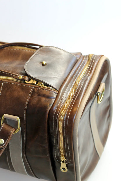 Leather Weekender Duffle Bag