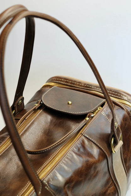 Leather Weekender Duffle Bag