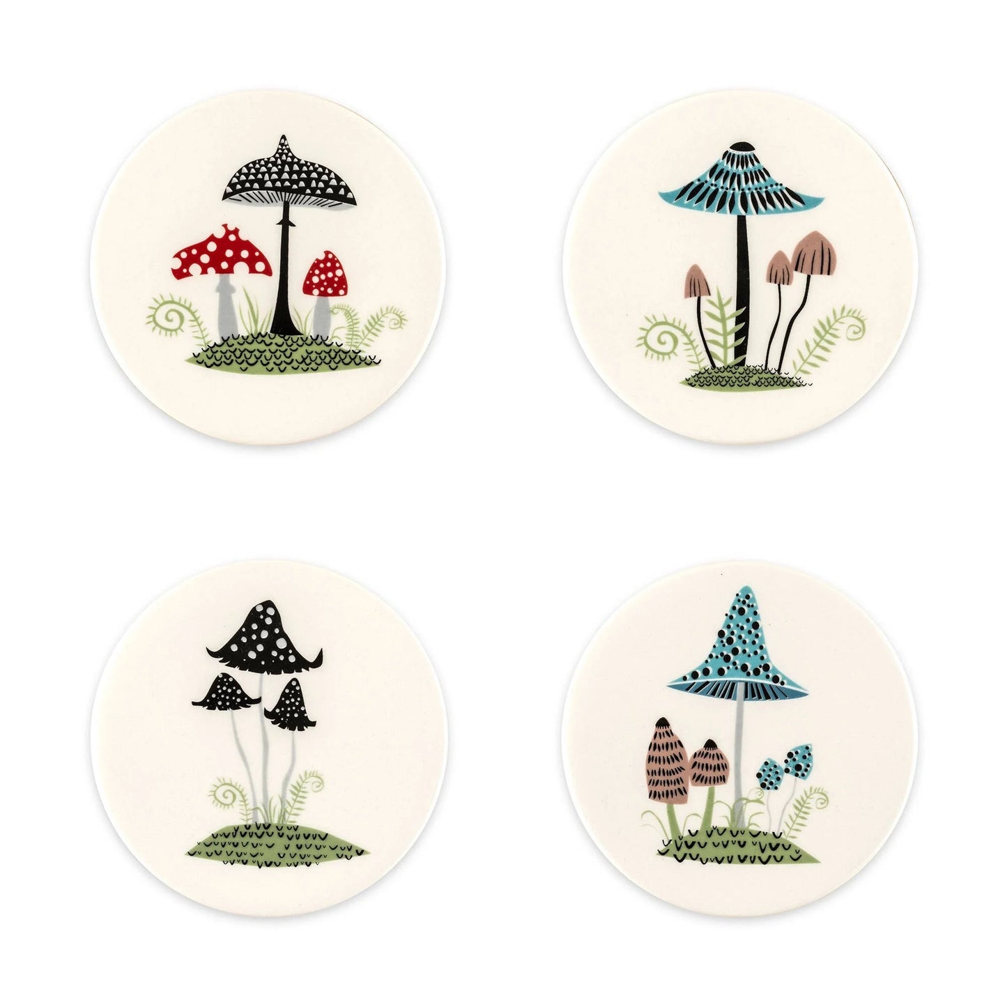 Handmade Ceramic Toadstool Coasters Set