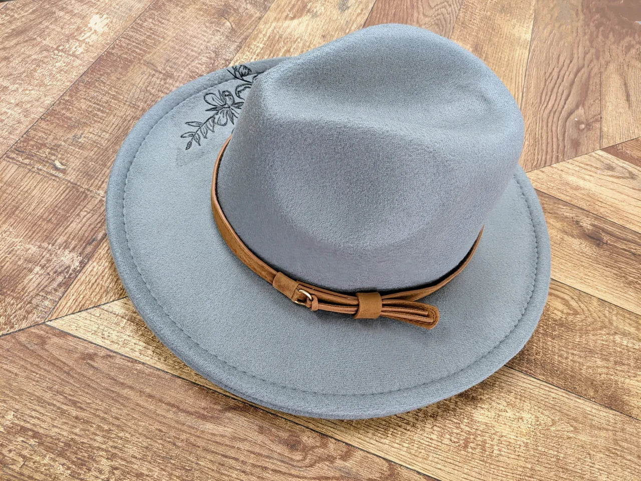 Hand Burnt Cowboy Hat | Floral Design