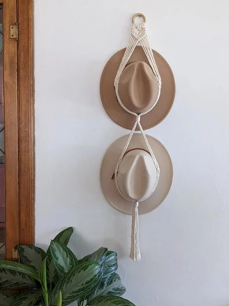 Macrame Double Hat Hanger