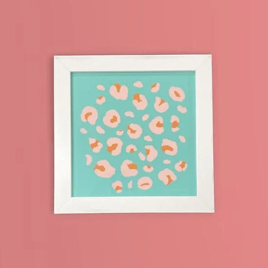 Framed Leopard Art Print 10"x10"