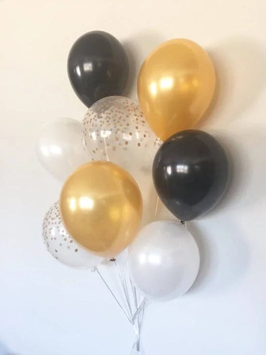 Black & Gold Balloons 8ct