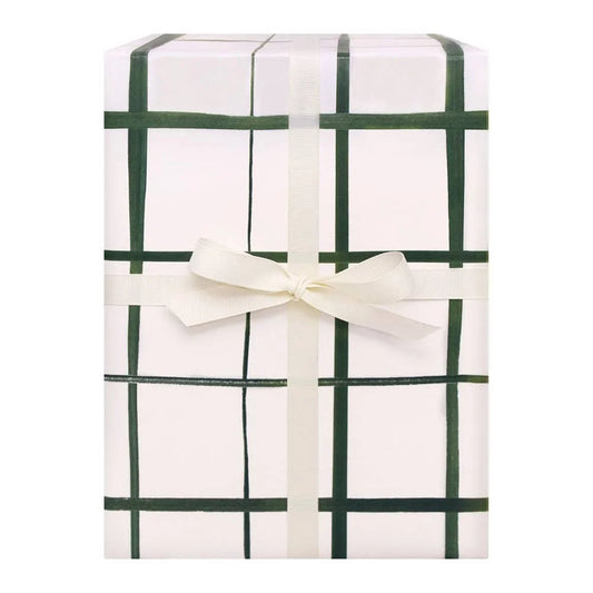 Emerald Grid Gift Wrap (Roll)