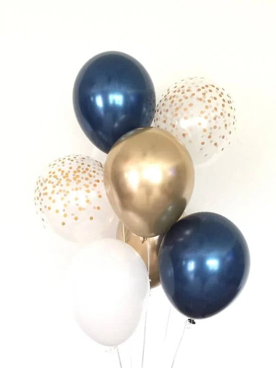 Navy & Gold Balloons 8ct