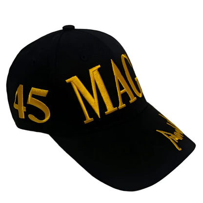 black golden hat