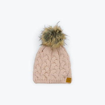 Blush Braided Knit Pom Hat