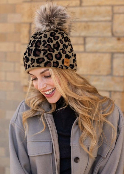 Leopard Knit Hat