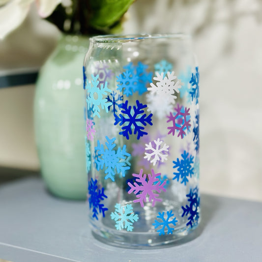 Snowflake Can Glass Cup