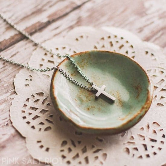 Simple Silver Cross Necklace