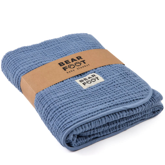 Baby Blanket Muslin Fleece Dusty Blue