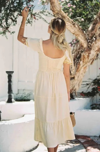 Canyon Silk Dress | Soft Yellow