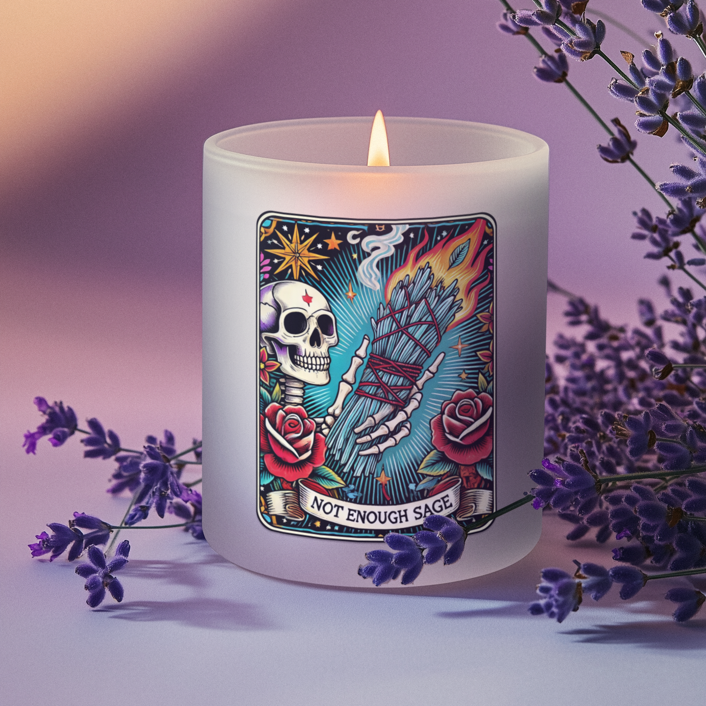 The Not Enough Sage Tarot Candle by Energy Wicks