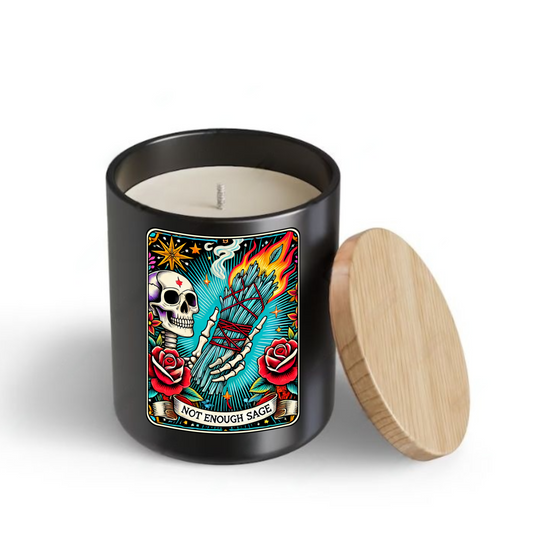 The Not Enough Sage Tarot Candle by Energy Wicks