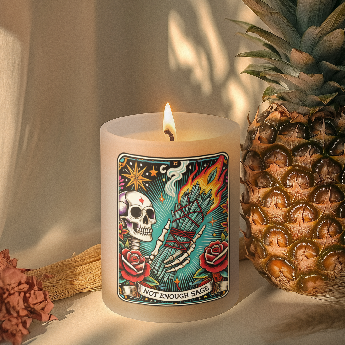 The Not Enough Sage Tarot Candle by Energy Wicks