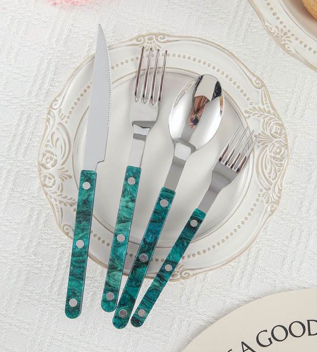 Set Of 10 Pcs Modern French Flatware - Bistrot Style Cutlery Silverware Set ( $4.9 Each ) by INSPECIAL HOME