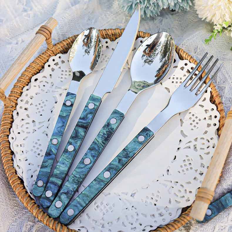 Set Of 10 Pcs Modern French Flatware - Bistrot Style Cutlery Silverware Set ( $4.9 Each ) by INSPECIAL HOME