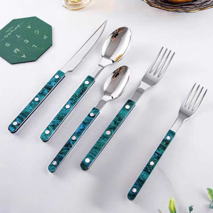 Set Of 10 Pcs Modern French Flatware - Bistrot Style Cutlery Silverware Set ( $4.9 Each ) by INSPECIAL HOME