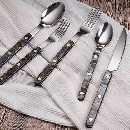 Set Of 10 Pcs Modern French Flatware - Bistrot Style Cutlery Silverware Set ( $4.9 Each ) by INSPECIAL HOME