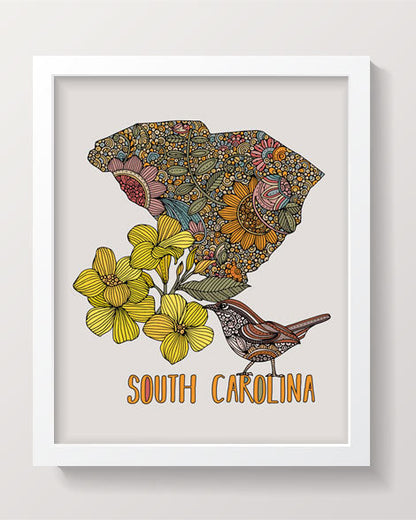 South Carolina State Map by valentinaharper