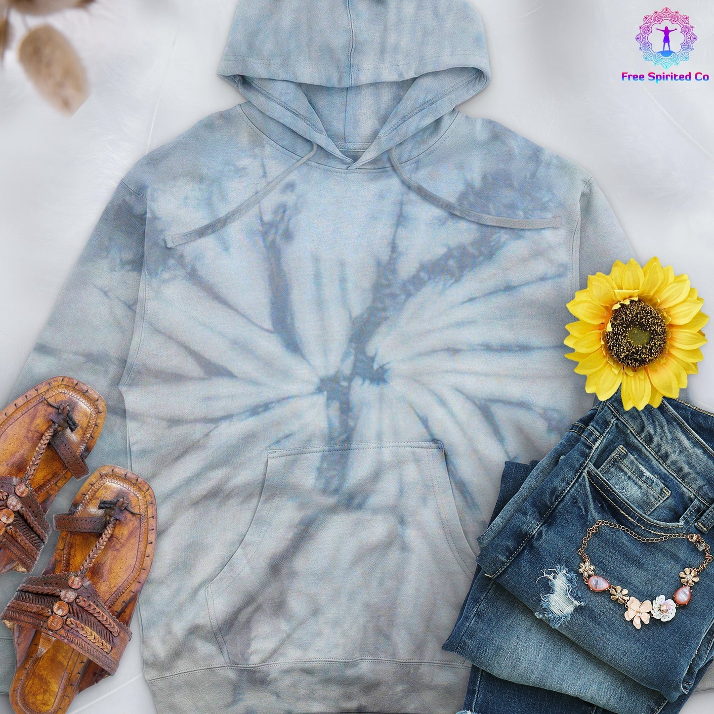 Spider Silver Hand-Dyed Pullover Hoodie by Free Spirited