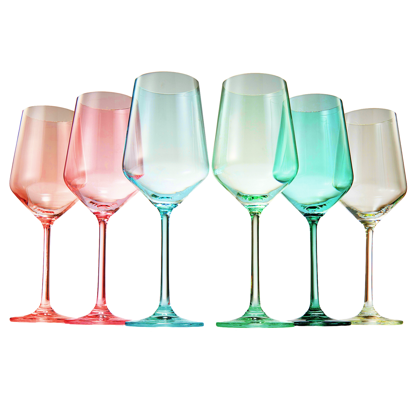 Colored Crystal Wine Glass Set of 6