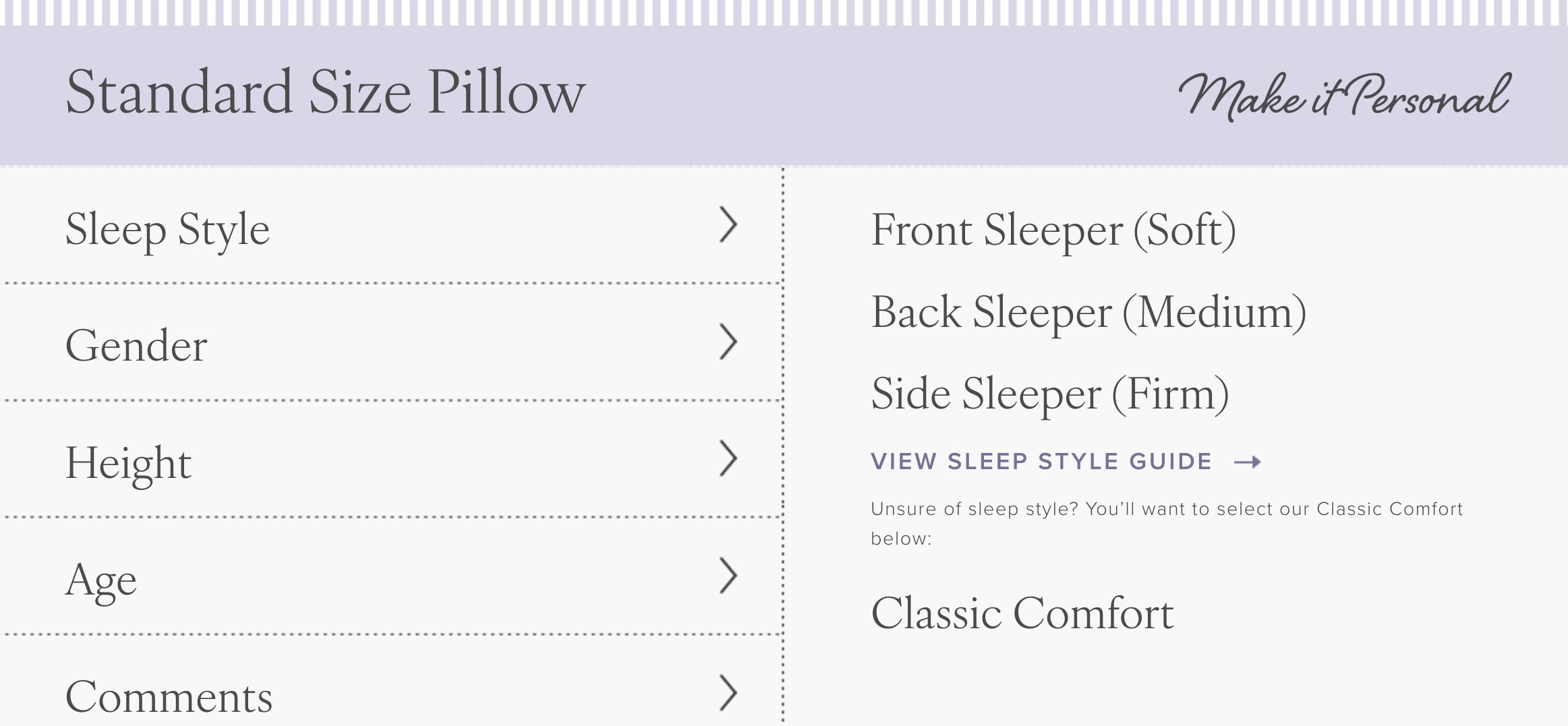 Standard Size Pillow