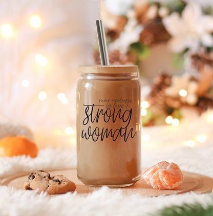 Strong Woman Glass Can