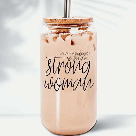 Strong Woman Glass Can