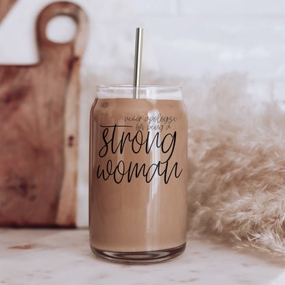 Strong Woman Glass Can