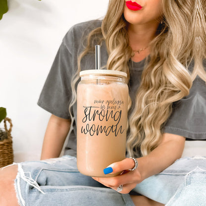 Strong Woman Glass Can