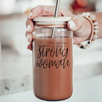 Strong Woman Glass Can