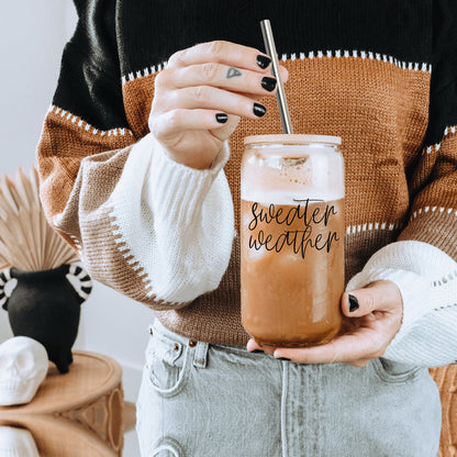 Sweater Weather Glass Can