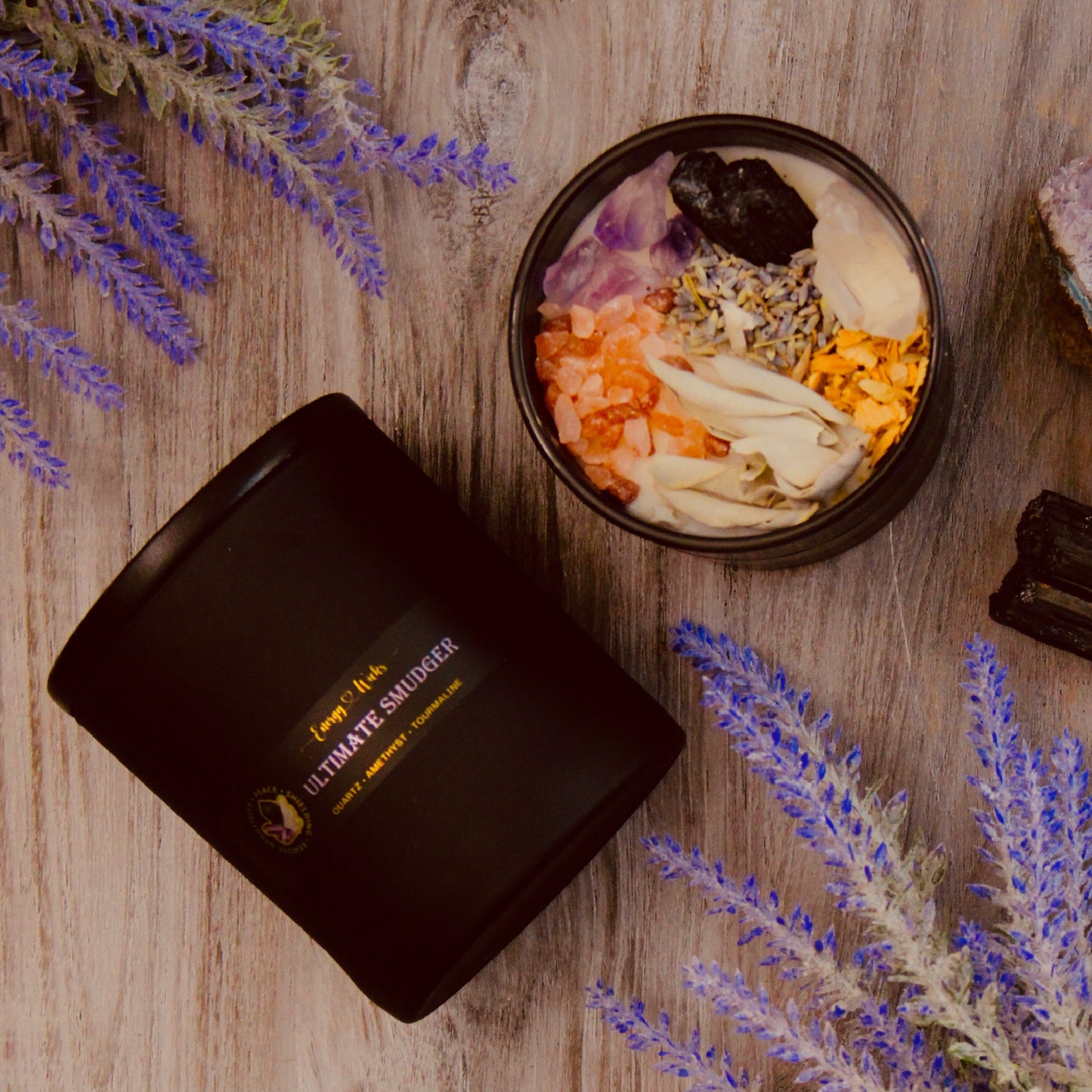 Ultimate Smudger Crystal Candle – Energy Cleansing & Protection