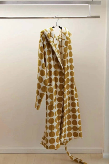 Whimsical Polka Dot Hooded Bath Robe - 100% Organic Long-stapled Cotton by INSPECIAL HOME