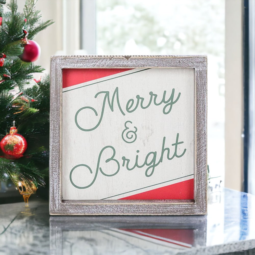 Merry & Bright 7" Sign