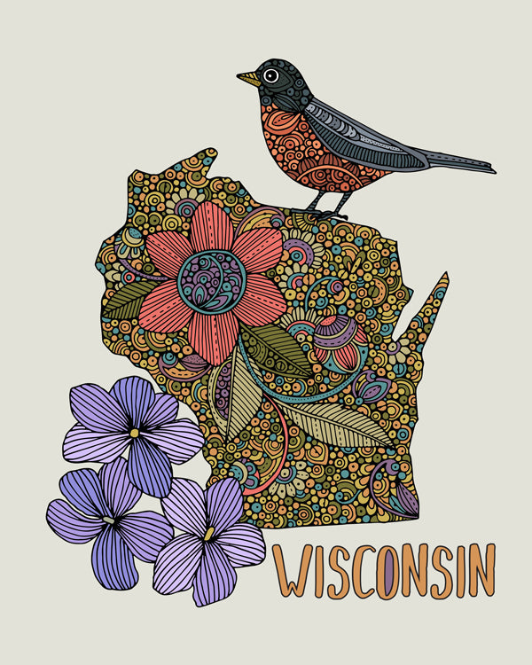 Wisconsin State Map by valentinaharper