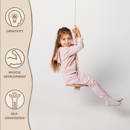 Wooden rope swing for kids by Goodevas